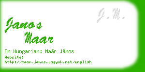 janos maar business card