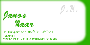 janos maar business card